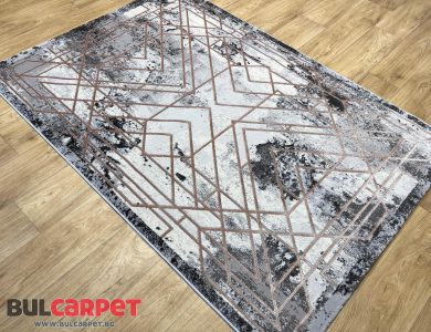 Килим Марбел 22/370 сив – модерен мраморен дизайн